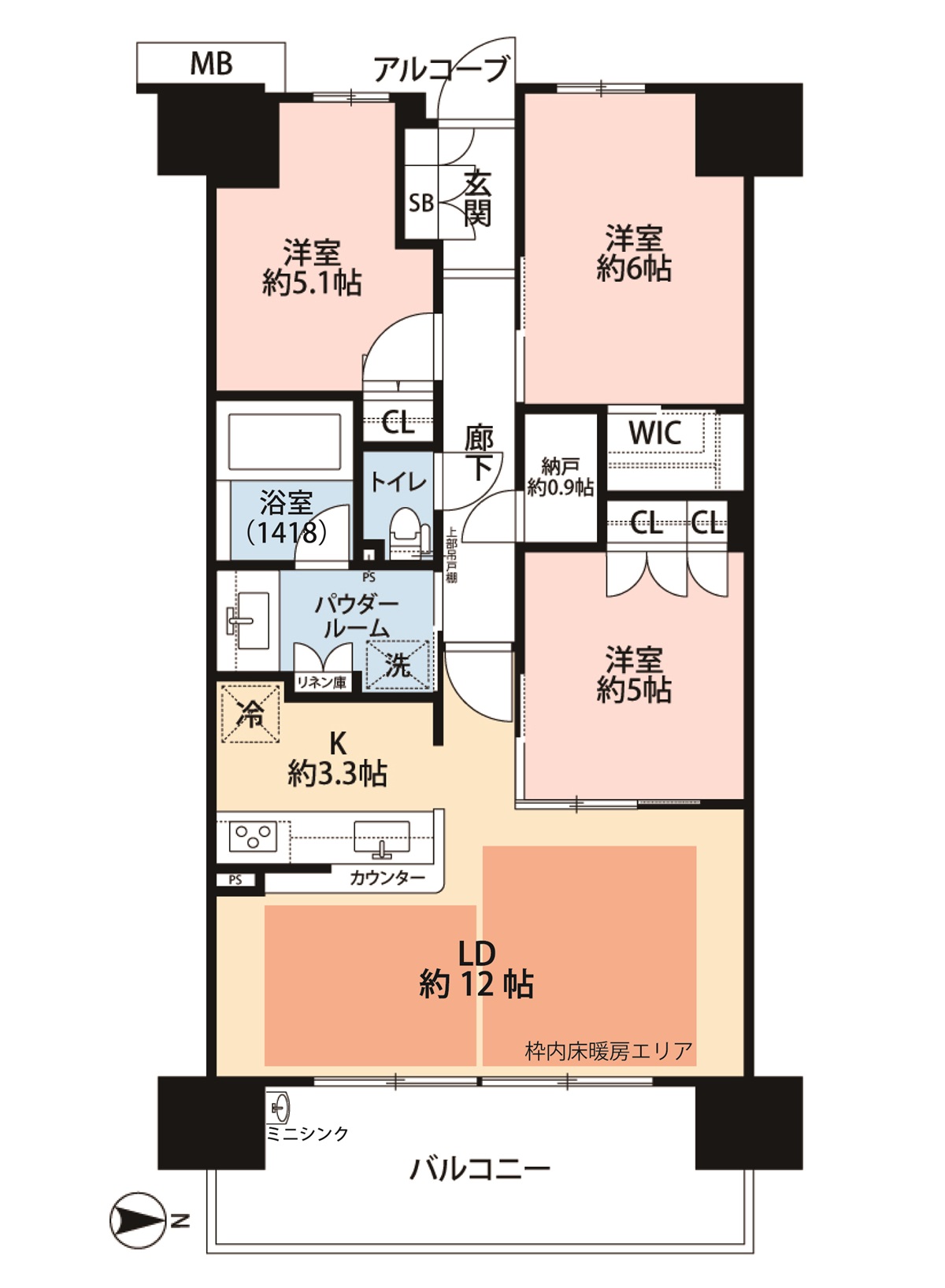 シティテラス今福鶴見　6階部分